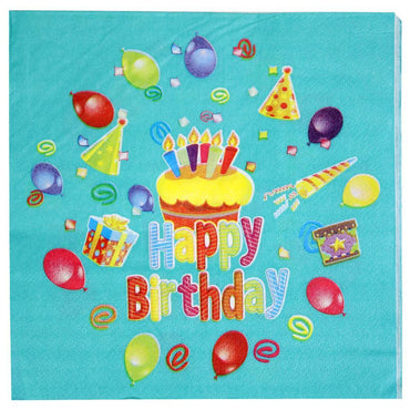 Happy Birthday Napkin ( 20 Pcs) / E-105 Cake Birthday & Party Supplies