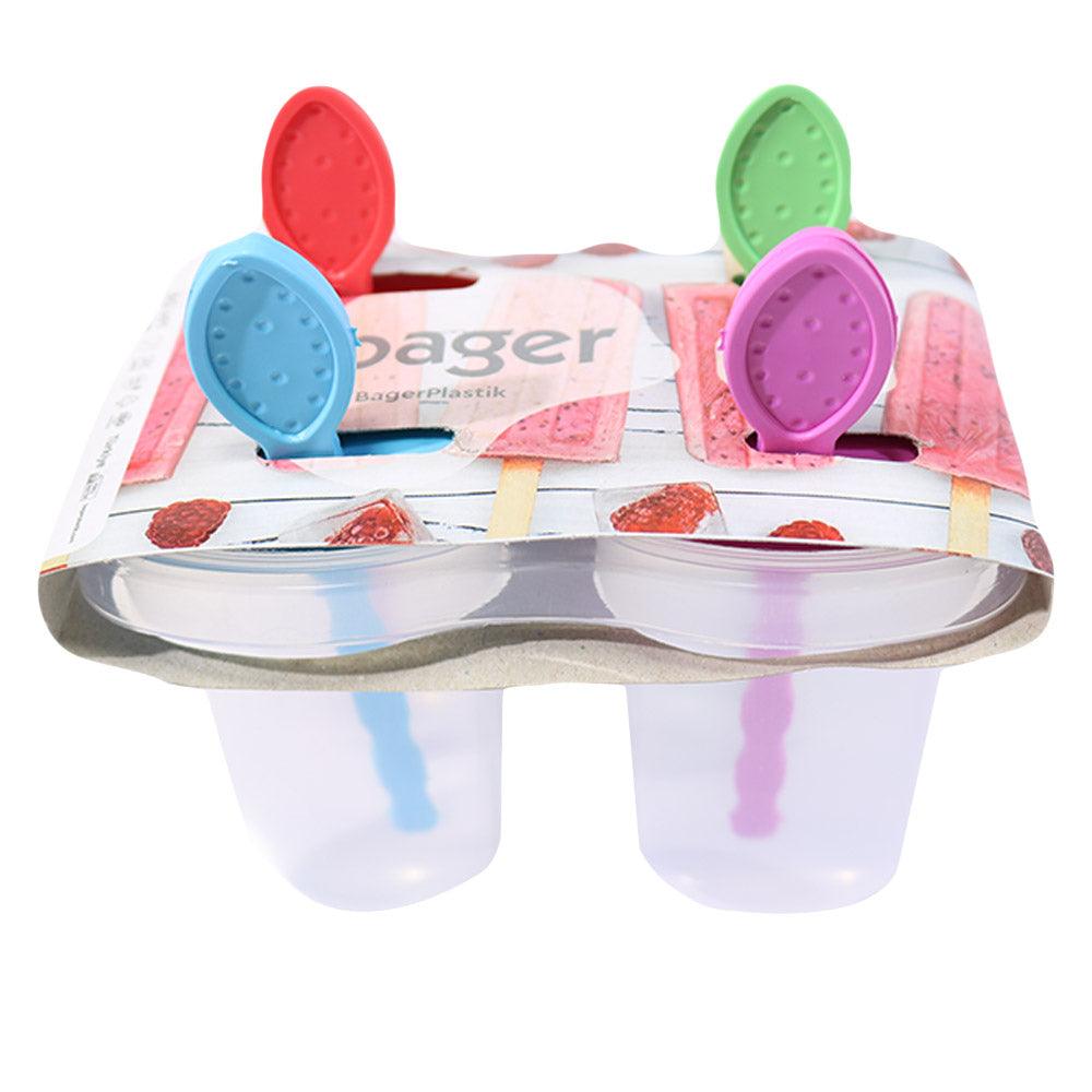 Bager Ice Lolly Mold for freezing plastic 4 Pcs - Karout Online -Karout Online Shopping In lebanon - Karout Express Delivery 