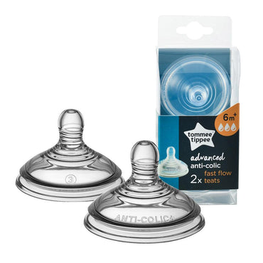 Tommee Tippee Closer to Nature Teats Anti Colic Fast Flow 6m+(2 Pieces ) - Karout Online -Karout Online Shopping In lebanon - Karout Express Delivery 