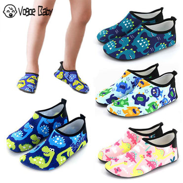 Kids Slippers Quick Dry Kids Water Swimming Shoes with Heel Child Water Socks Cartoon