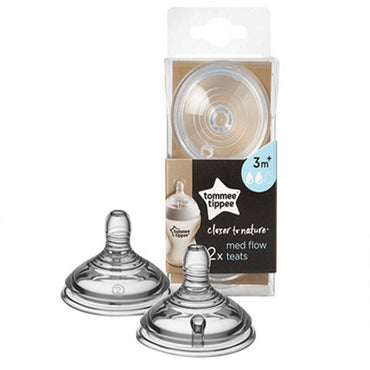 Tommee Tippee  Medium Flow Teat 3m+  (2 Pcs) / 21223 - Karout Online -Karout Online Shopping In lebanon - Karout Express Delivery 