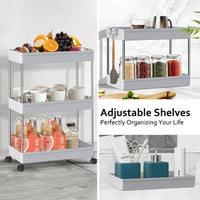 Slim Storage Carts 3 Layer Trolley Wheel Kitchen Tableware Organizer Bathroom Organizer Bracket Storage shelves - Karout Online -Karout Online Shopping In lebanon - Karout Express Delivery 