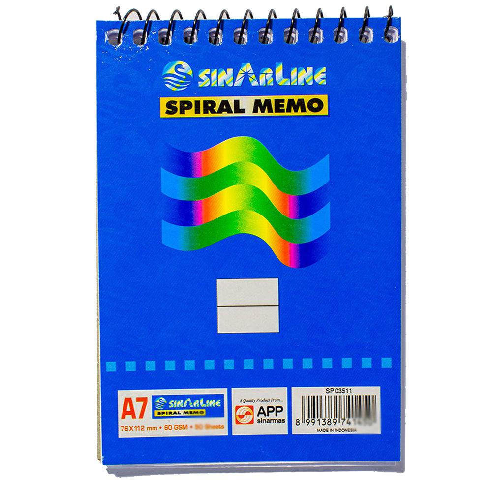Spiral Memo A7 76 x 112 mm 60 Gsm 50 sheets 9418 / 8991389741184 / SP-037013 - Karout Online -Karout Online Shopping In lebanon - Karout Express Delivery 
