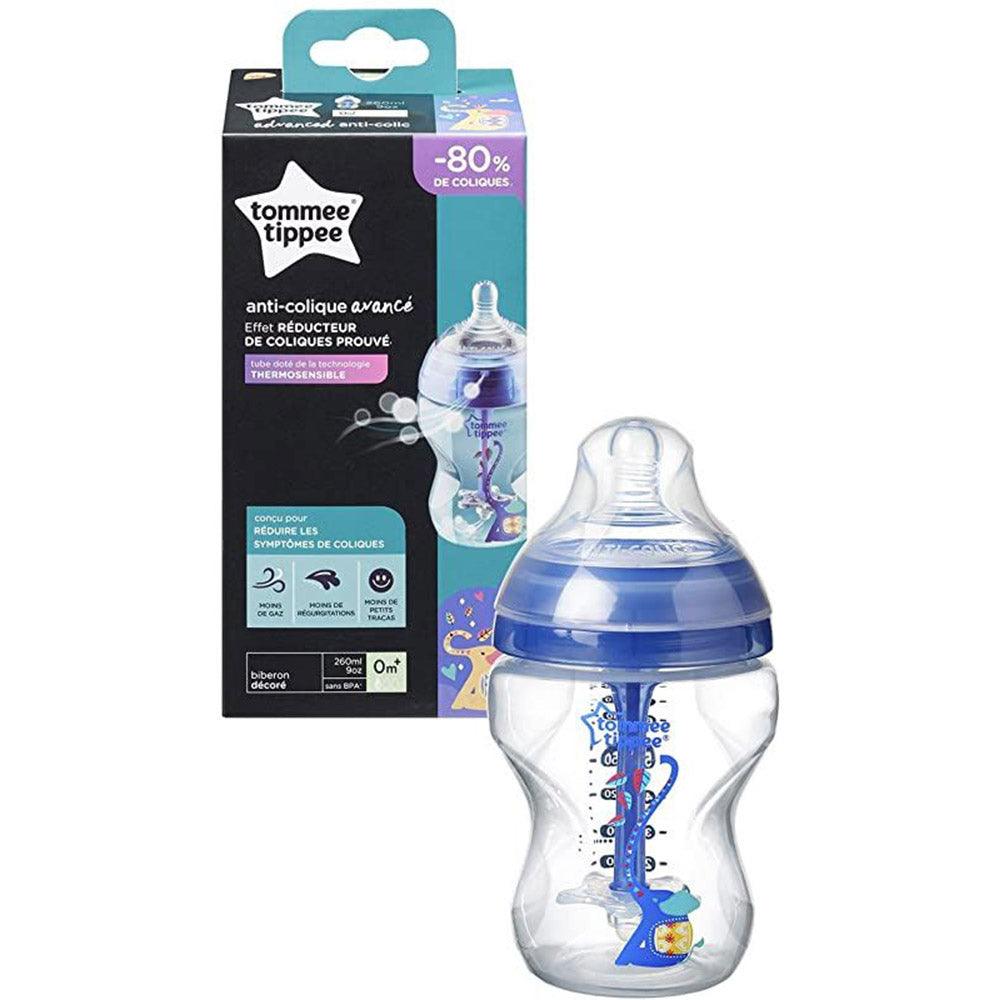 Tommee Tippee, Advanced Anti-Colic Blue Baby Bottle Slow Flow 260ml (0 months+) - Karout Online -Karout Online Shopping In lebanon - Karout Express Delivery 
