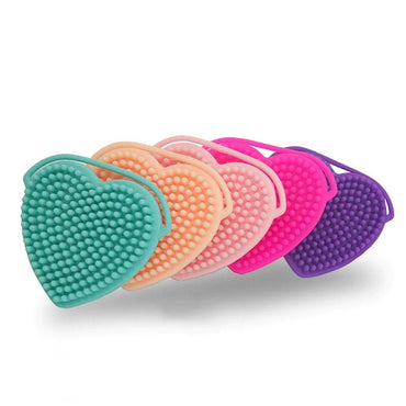 Heart Shape Silicone Double Sided Facial Cleansing Brush - Karout Online -Karout Online Shopping In lebanon - Karout Express Delivery 
