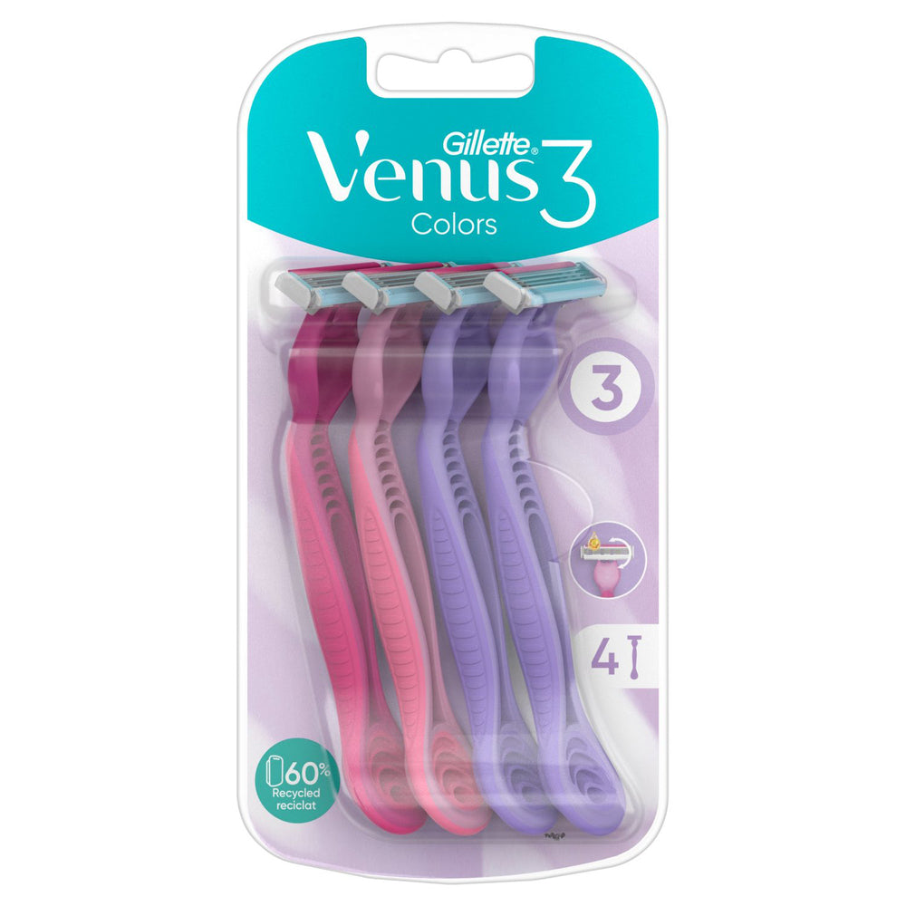 Gillette Venus 3 Colors Pack Of 4 Pcs