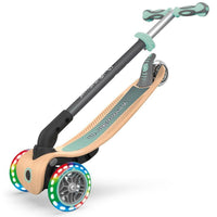 Globber Primo Foldable Scooter With Lights Wood Mint - Karout Online -Karout Online Shopping In lebanon - Karout Express Delivery 