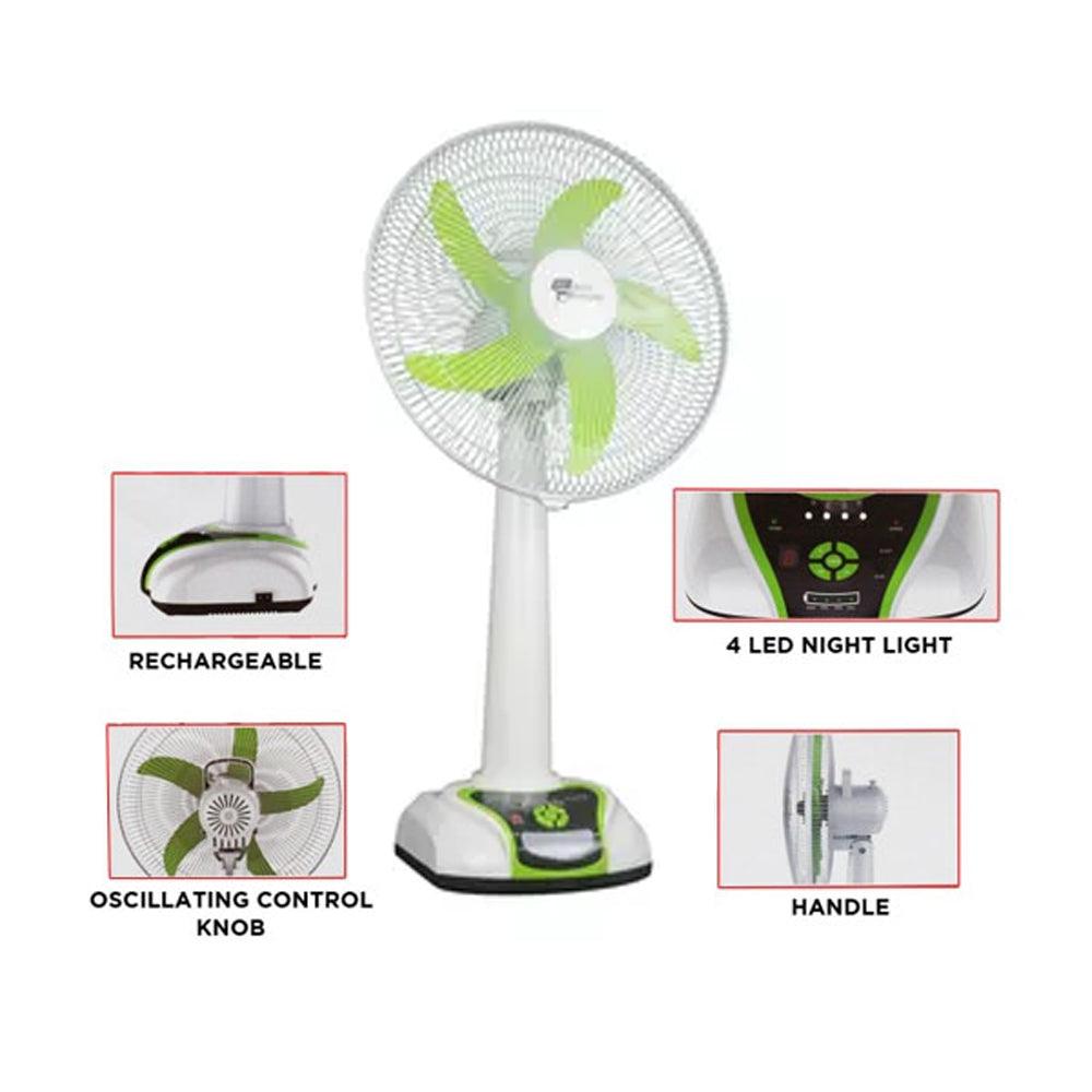 Shop Online K General Rechargeable 2936RS Table Fan 16 inch with remote - Karout Online Shopping In lebanon