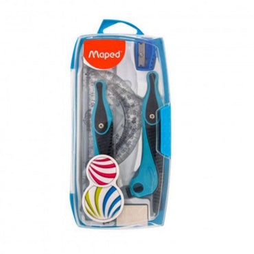 Maped 519119  Kid'Z Math Geometry 9 Piece Set, Assorted Colors - Karout Online -Karout Online Shopping In lebanon - Karout Express Delivery 