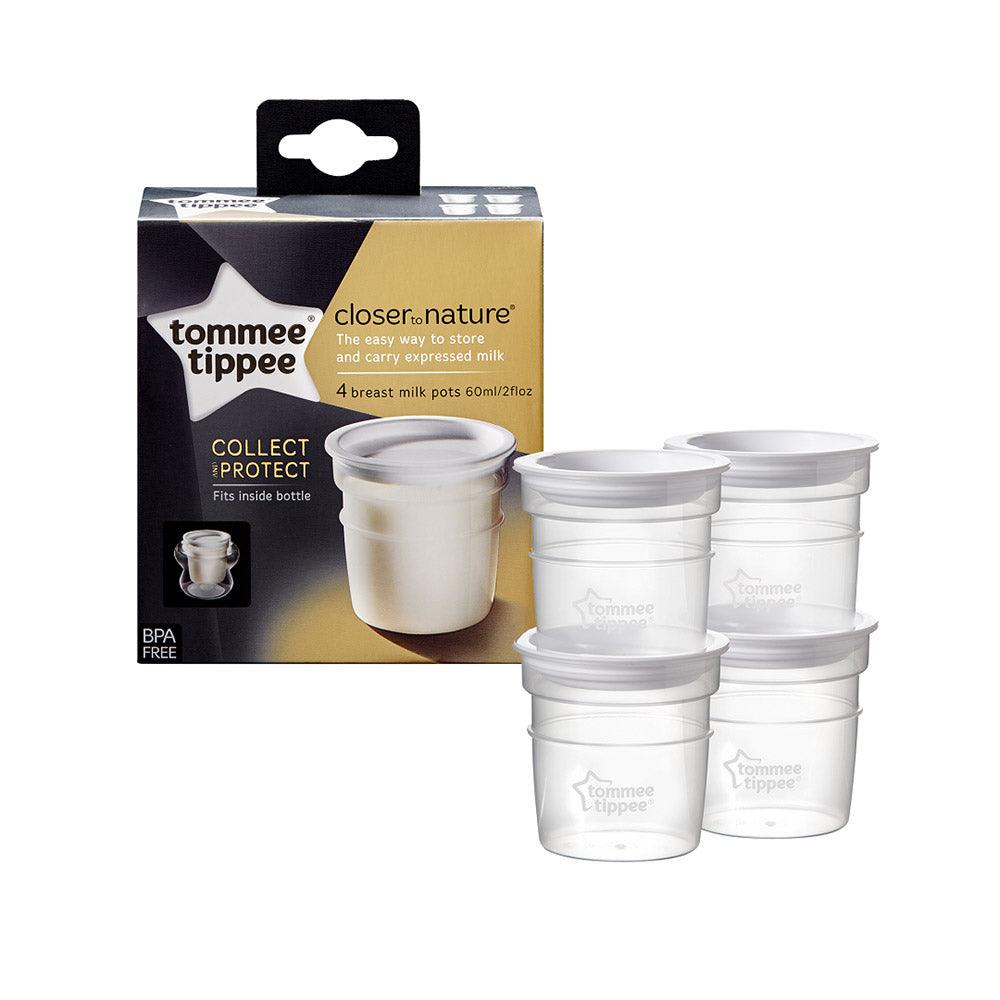 Tommee Tippee 423010 Set Of Breast Milk Storage Pots 60 ml 4 Pcs - Karout Online -Karout Online Shopping In lebanon - Karout Express Delivery 