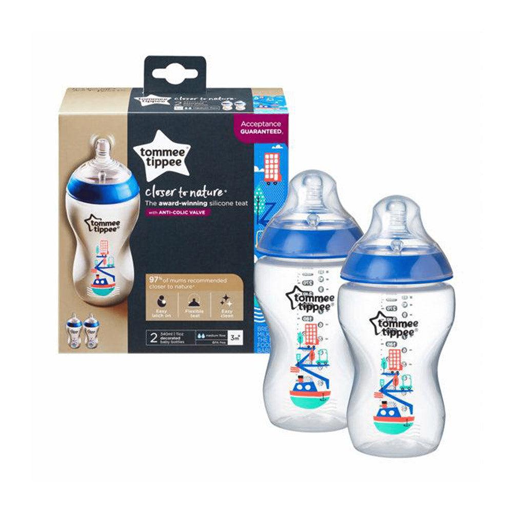 Tommee Tippee Decorated Feeding Bottles 260ml (2Pcs) - Karout Online -Karout Online Shopping In lebanon - Karout Express Delivery 
