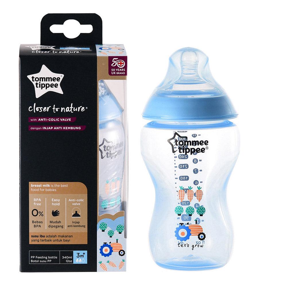 Tommee Tippee – Closer To Nature Feeding Bottle Blue – 340ml / 226976 - Karout Online -Karout Online Shopping In lebanon - Karout Express Delivery 
