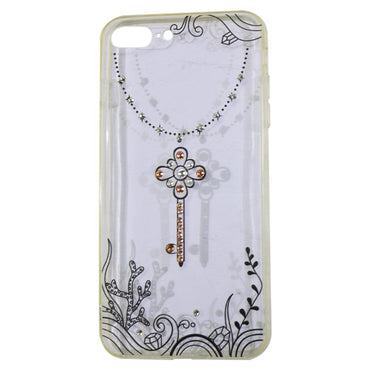 Phone Cover For Iphone 7 Plus (Transparent with flower strass) / KCC-27 - Karout Online -Karout Online Shopping In lebanon - Karout Express Delivery 