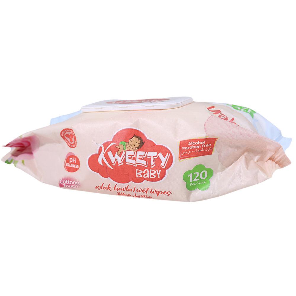 Kweety Baby Wet Wipes 120 Pcs - Karout Online -Karout Online Shopping In lebanon - Karout Express Delivery 