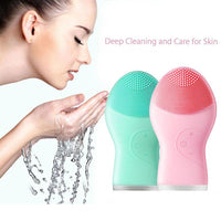 USB Rechargeable Electric Silicone Ultrasonic Facial Cleansing Face Brush Cleaner Waterproof - Karout Online -Karout Online Shopping In lebanon - Karout Express Delivery 