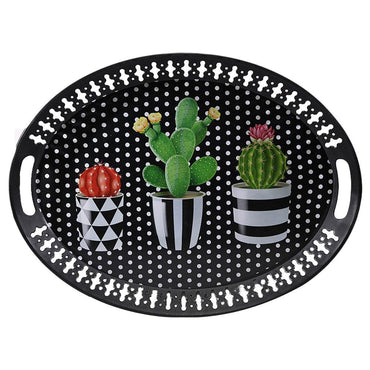 Kitchen Plastic Serving Tray - Black - Karout Online -Karout Online Shopping In lebanon - Karout Express Delivery 