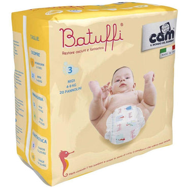 CAM Il Mondo Batuffi Midi Diapers  Size 4-9 kg / 20 Diaper - Karout Online -Karout Online Shopping In lebanon - Karout Express Delivery 