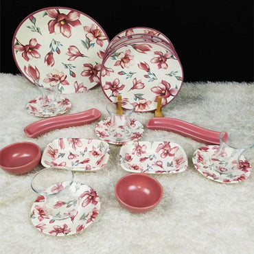 Keramika Somo Flower Patterned 19 Piece Breakfast Set / 77156 - Karout Online -Karout Online Shopping In lebanon - Karout Express Delivery 