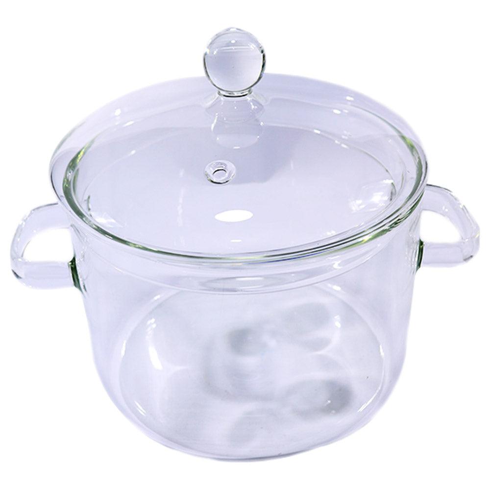 Glass Pot with Cover, 1500 ML Heat-resistant Glass - Karout Online -Karout Online Shopping In lebanon - Karout Express Delivery 