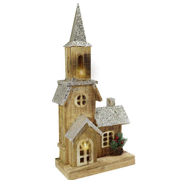 Light Wood House Christmas Decoration LED 52 CM / Z18-037 - Karout Online -Karout Online Shopping In lebanon - Karout Express Delivery 