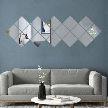 (NET) Acrylic Mirror Wall Sticker Modern Tile Adhesive  Mirror for Wall Decor / 23FK028