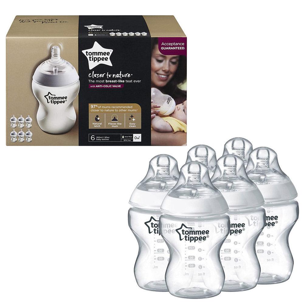 Tommee Tippee 422560 Closer to Nature Baby Bottle 260ml – 6 pack / 5603 - Karout Online -Karout Online Shopping In lebanon - Karout Express Delivery 