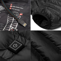 USB Heated Jacket Men Women Winter Warm Outdoor Long Sleeve Jackets