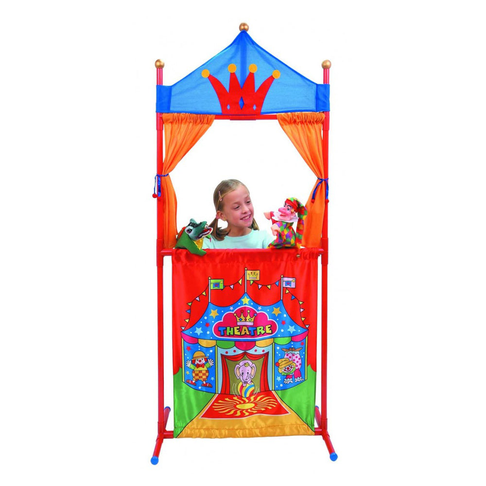 Showtime 4 Pieces Large  Hand  Puppet  With Plastic Theatre Playset