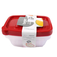 Bager Rectangular Storage Container Set 1130ml ( 3 Pcs) - Karout Online -Karout Online Shopping In lebanon - Karout Express Delivery 