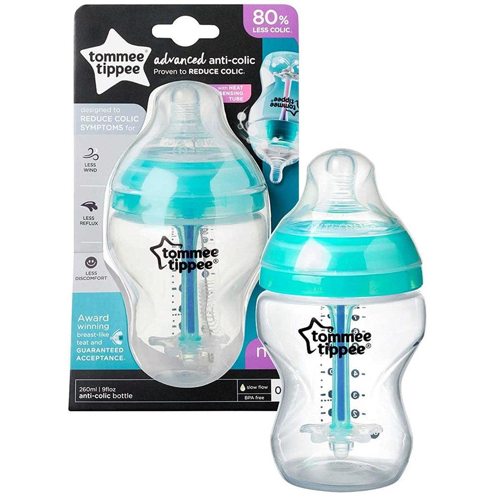 Tommee Tippee Anti-Colic Baby Bottle, Slow Flow Teat and Unique Anti-Colic Venting System, 260ml - Karout Online -Karout Online Shopping In lebanon - Karout Express Delivery 