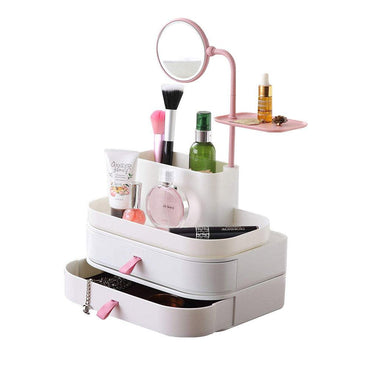 Cosmetic Organizer With Mirror - Karout Online -Karout Online Shopping In lebanon - Karout Express Delivery 