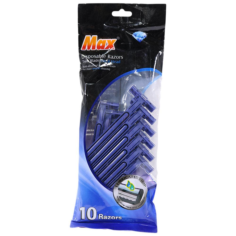 Max Disposable Razors Twin Blade (10 pcs) - Karout Online -Karout Online Shopping In lebanon - Karout Express Delivery 