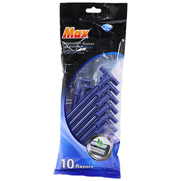 Max Disposable Razors Twin Blade (10 pcs) - Karout Online -Karout Online Shopping In lebanon - Karout Express Delivery 