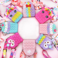 Pop It Fidget Bag Squishy Sensory Pop Bags for Women Backpack Purse