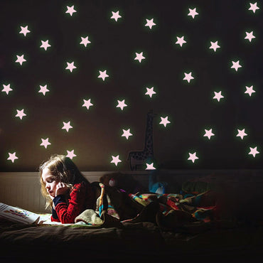3D Stars Glow In The Dark Wall Stickers Luminous Fluorescent Wall Stickers 100pcs / 6988016004875 / 2370750000284