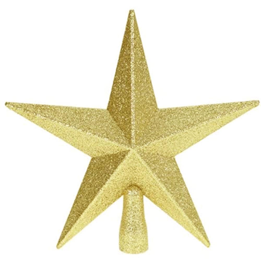 Shop Online Christmas Glitter Gold Star Tree Topper 23 cm/ C-391G - Karout Online Shopping In lebanon