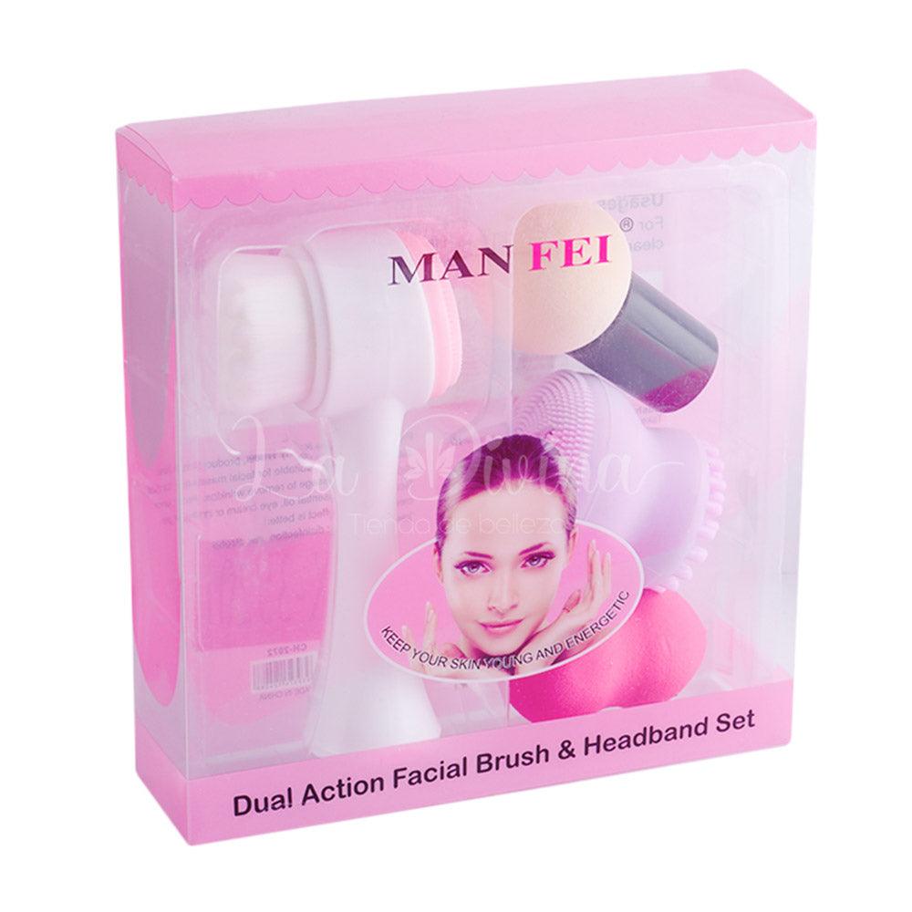 Man Fei Dual Action Facial Brush & Headband set - Karout Online -Karout Online Shopping In lebanon - Karout Express Delivery 