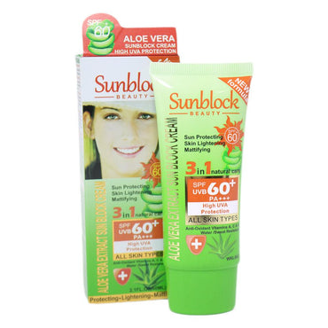 Sunblock Beauty Aloe Vera Cream 60 ml - Karout Online -Karout Online Shopping In lebanon - Karout Express Delivery 
