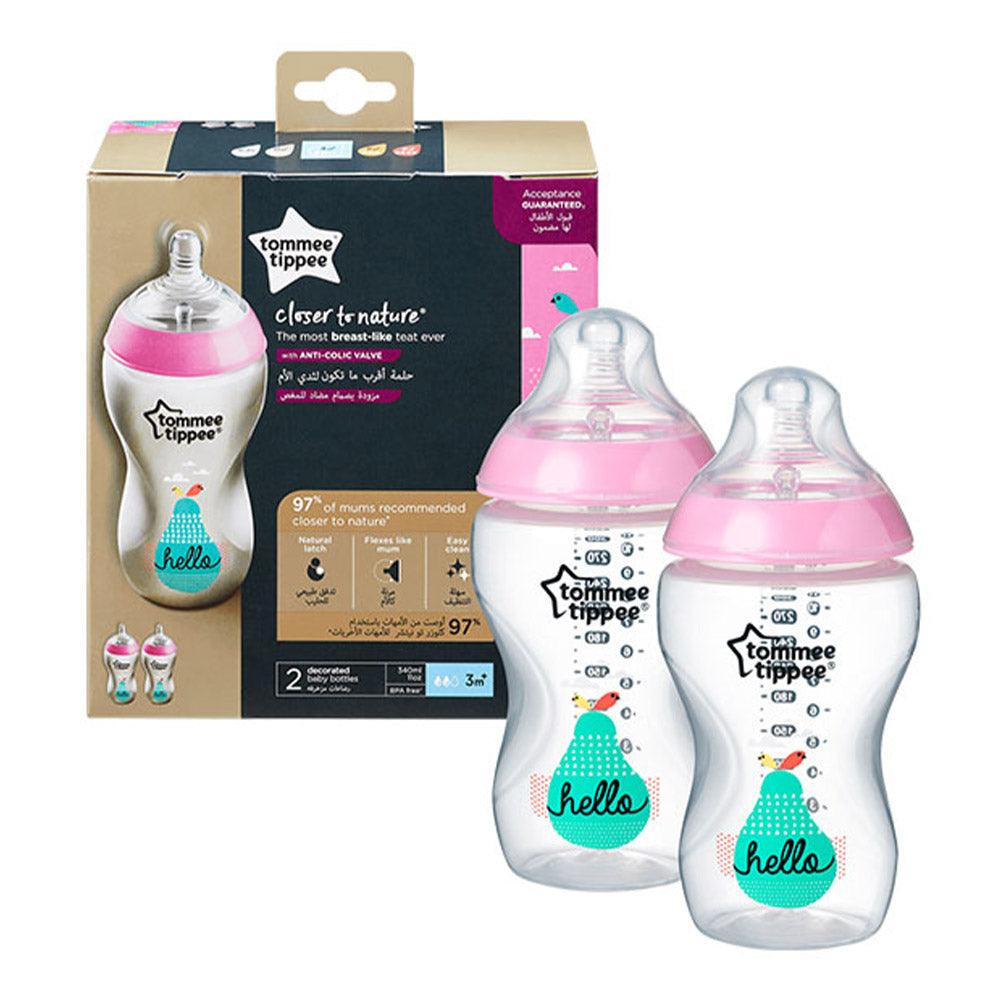 Tommee Tippee 422630 Closer To Nature Baby Bottle 2 Pcs 340 ml - Karout Online -Karout Online Shopping In lebanon - Karout Express Delivery 