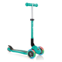 Globber Junior Foldable Scooter Lights Emerald Green - Karout Online -Karout Online Shopping In lebanon - Karout Express Delivery 