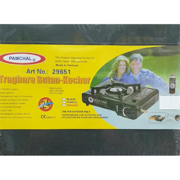 Pamchal Gas Portable Butane Stove Black - Karout Online -Karout Online Shopping In lebanon - Karout Express Delivery 
