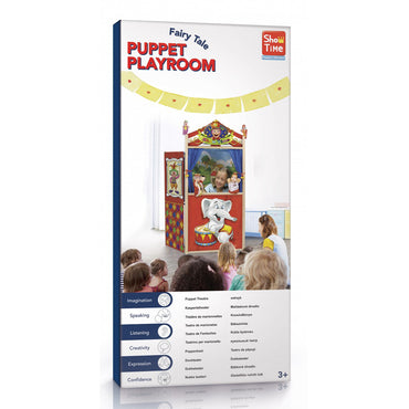 Show time Wooden Puppet Theatre &  2 Pieces Finger Puppets