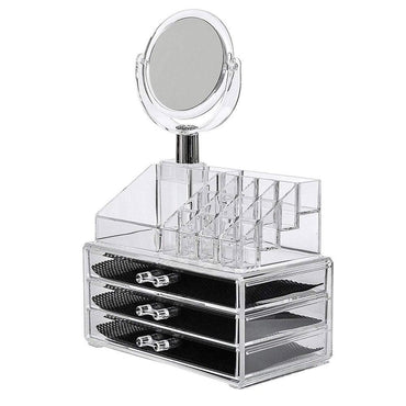 Cosmetic Storage Makeup Organizer Makeup Mirror Clear 2 pcs - Karout Online -Karout Online Shopping In lebanon - Karout Express Delivery 