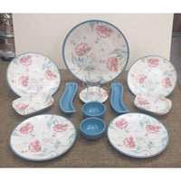 Keramika Blue Flower Patterned 19 Piece Breakfast Set / 64507 - Karout Online -Karout Online Shopping In lebanon - Karout Express Delivery 