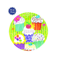 Cupcake Party- Paper Plates 23 cm (10 pcs).