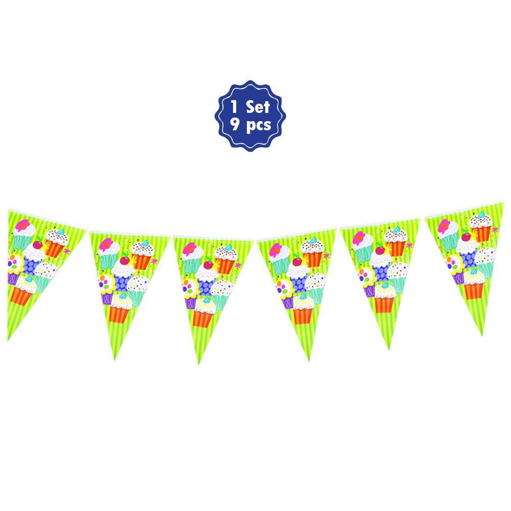 Cupcake Party- Flag Banner (9 pcs).