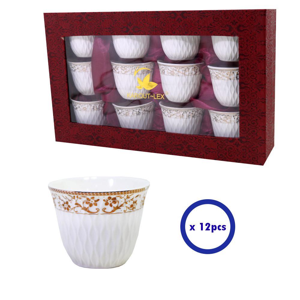 Traditional Arabic Porcelain Coffee 12 Pcs Set.