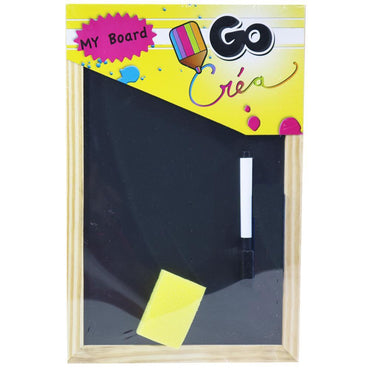 2 in 1 Wooden White and Black Board 40 x 30 cm / P-254 - Karout Online -Karout Online Shopping In lebanon - Karout Express Delivery 