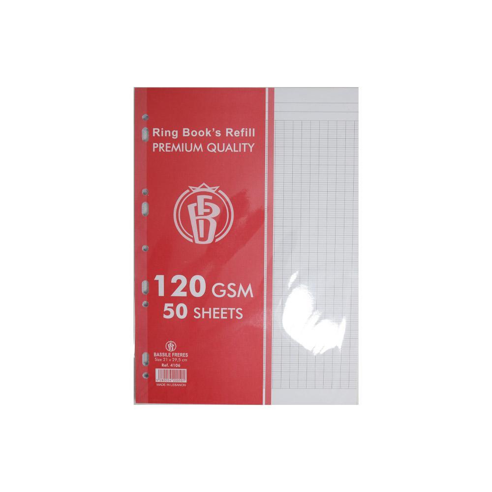 Ring Books Refill Paper- Seyes 50 sheets.