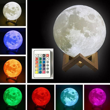 3D Moon Lamp With Remote Home & Kitchen